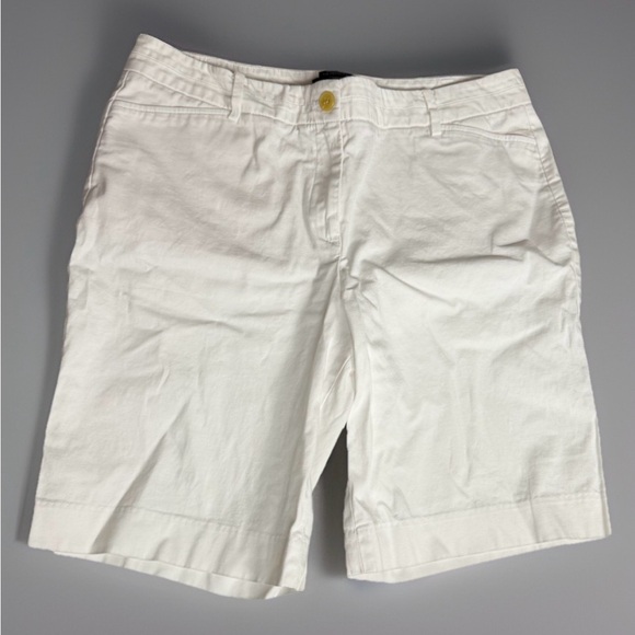 Talbots Pants - Talbots Perfect Shorts Womens 10 Petite White Cotton Stretch Casual 9" Inseam